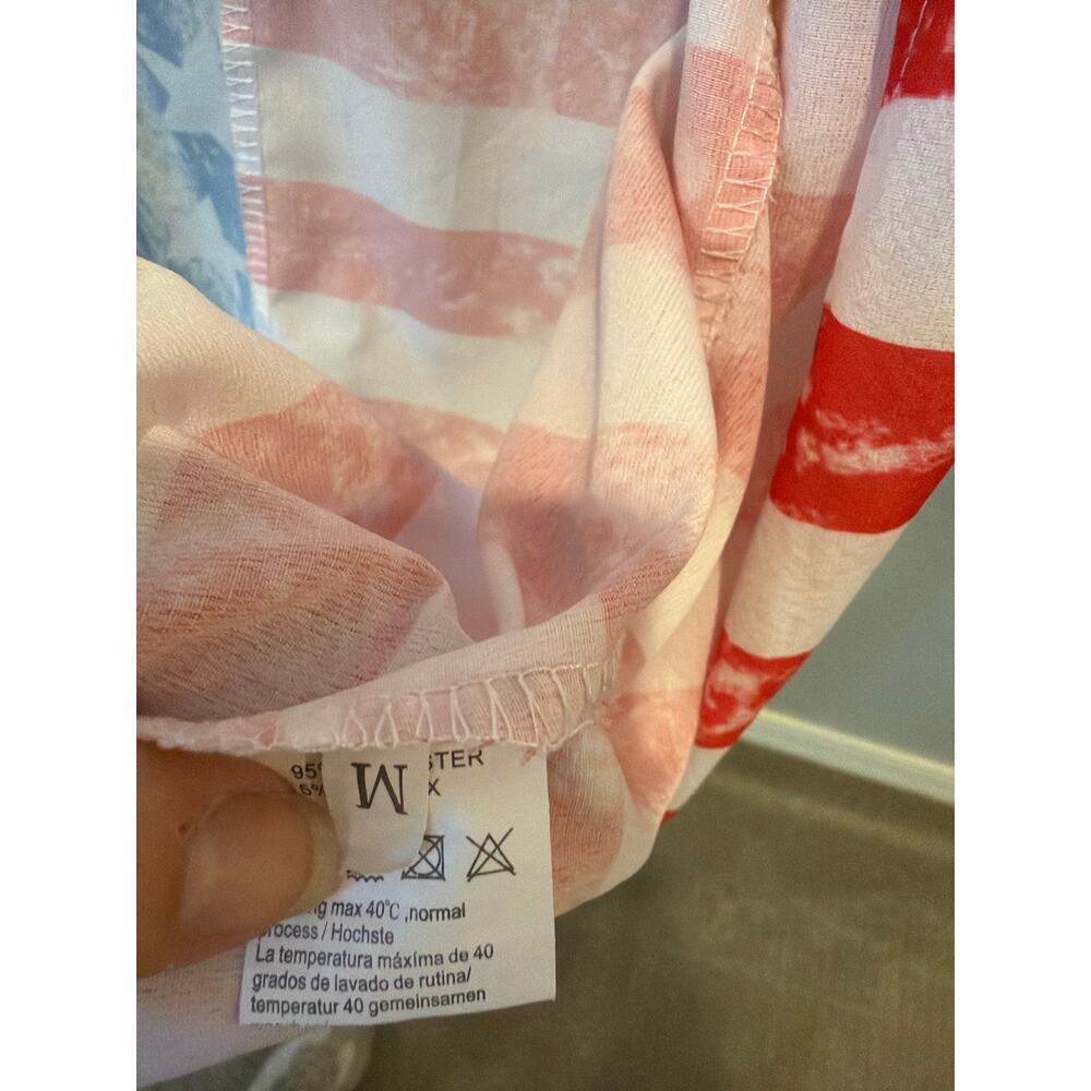 American Flag Patriotic Kimono cardigan Cover Up Medium - Picture 4 of 6